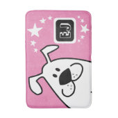 かわいい漫画の犬のモノグラム バスマット (正面縦)