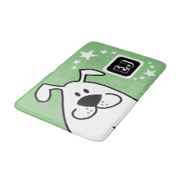 かわいい漫画の犬のモノグラム バスマット