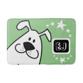 かわいい漫画の犬のモノグラム バスマット (正面)