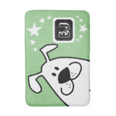 かわいい漫画の犬のモノグラム バスマット (正面縦)