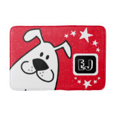 かわいい漫画の犬のモノグラム バスマット (正面)