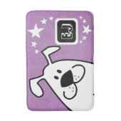 かわいい漫画の犬のモノグラム バスマット (正面縦)
