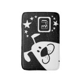 かわいい漫画の犬のモノグラム バスマット (正面縦)