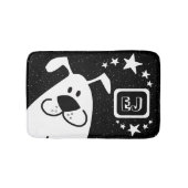 かわいい漫画の犬のモノグラム バスマット (正面)