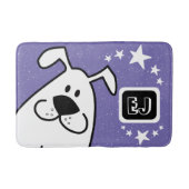 かわいい漫画の犬のモノグラム バスマット (正面)