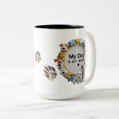 かわいい漫画の犬の二音マグカップ(15oz) ツートーンマグカップ (正面右)