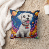 かわいい漫画の犬の宇宙 クッション (ブランケット)