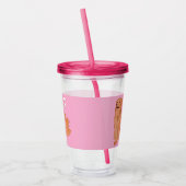 かわいい漫画の犬の引用文 アクリルタンブラー (左)