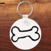 かわいい漫画の犬の骨 キーホルダー (正面)
