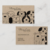 かわいい漫画の犬ペットシッター | ドッグウォーカー業 名刺 (正面/裏面)