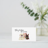 かわいい漫画の犬ペットシッター |ドッグウォーカー 名刺 (スタンド正面)