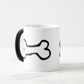 かわいい漫画の犬用の骨 モーフィングマグカップ (正面左)