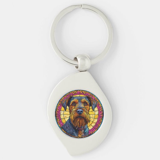 かわいい漫画の犬 キーホルダー (正面)