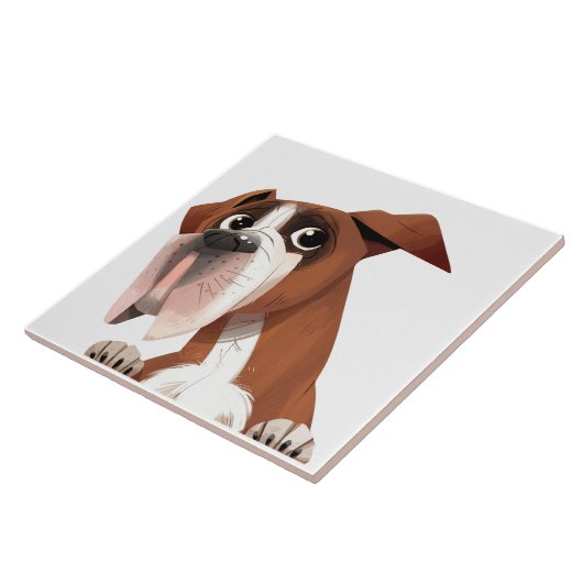 かわいい漫画の犬 タイル (側面)