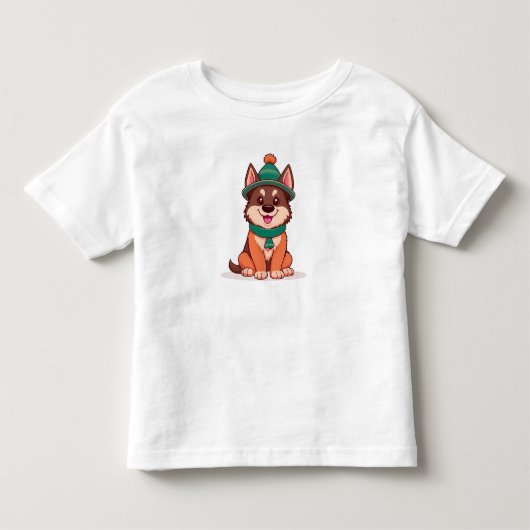 かわいい漫画の犬 トドラーTシャツ (正面)