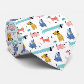 かわいい漫画の犬 ネクタイ (ロール)