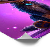 かわいい漫画の犬 ポスター (角)