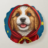 かわいい漫画の犬 ラウンドクッション (裏面)