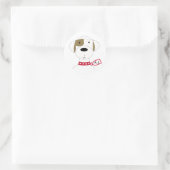 かわいい漫画の犬 ラウンドシール (バッグ)