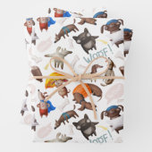 かわいい漫画の犬 ラッピングペーパーシート (インサイチュ)