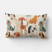 かわいい漫画の犬 ランバークッション (裏面)