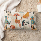 かわいい漫画の犬 ランバークッション (ブランケット)