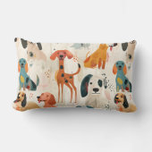 かわいい漫画の犬 ランバークッション (正面)