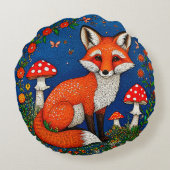 かわいい漫画の狐 ラウンドクッション (裏面)