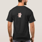 かわいい漫画の猫がこんにちはと言う Tシャツ (裏面)
