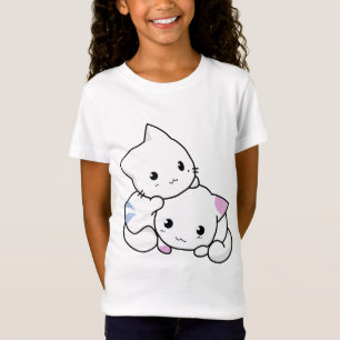 かわいい漫画の猫ちゃんTシャツ2枚 Tシャツ