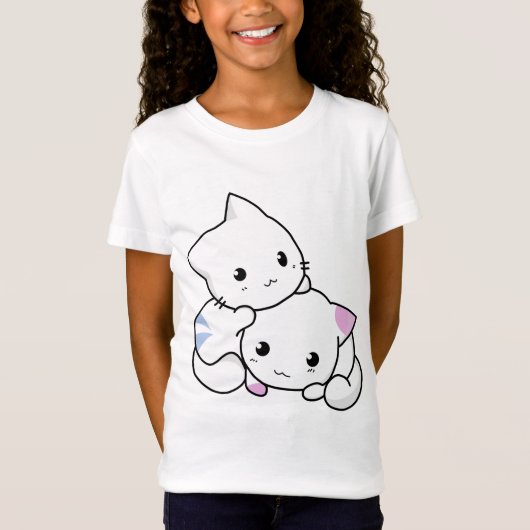 かわいい漫画の猫ちゃんTシャツ2枚 Tシャツ (正面)