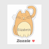 かわいい漫画の猫の名前を追加コンターカット シール (シート)