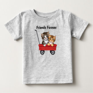 かわいい漫画の猫の幼児用Tシャツ ベビーTシャツ