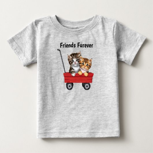 かわいい漫画の猫の幼児用Tシャツ ベビーTシャツ (正面)
