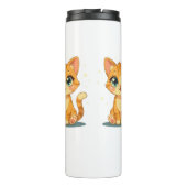 **かわいい漫画の猫 – 愛らしい子猫のイラスト** タンブラー (裏面)