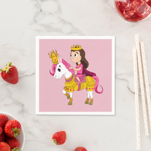 かわいい漫画の王女 スタンダードカクテルナプキン (インサイチュ)