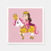 かわいい漫画の王女 スタンダードカクテルナプキン (正面)