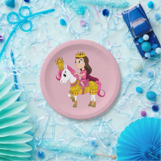 かわいい漫画の王女 ペーパープレート (パーティー)