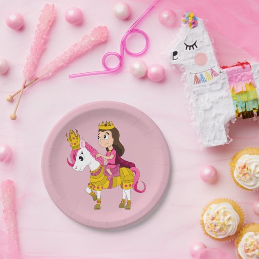 かわいい漫画の王女 ペーパープレート (パーティー)