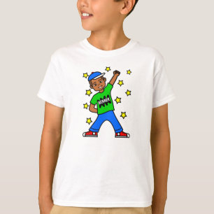 かわいい漫画の男の子の勝者のイメージ Tシャツ