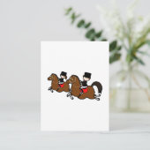 かわいい漫画の男の子の子馬馬乗り馬 ポストカード (スタンド正面)