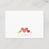 かわいい漫画の男の子ハートガールラブバレンタインパーティー プレイスカード (裏面)