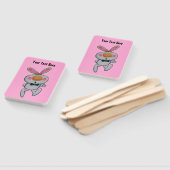 かわいい漫画の白いバニーの親指をサインピンク ハンドファン (組立なし)