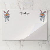 かわいい漫画の白いバンニが親指を上げるシンボルや象徴 ペーパーパッド (折り畳み)