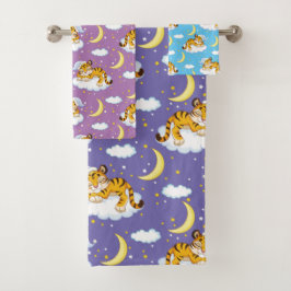 かわいい漫画の眠い虎 バスタオルセット