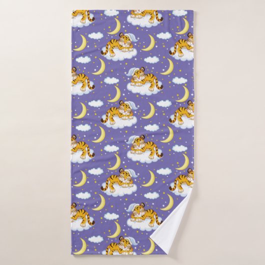 かわいい漫画の眠い虎 バスタオルセット (バスタオル)