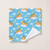 かわいい漫画の眠い虎 バスタオルセット (ウォッシュタオル)