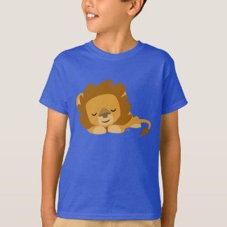 かわいい漫画の眠っているライオンの子どもTシャツ Tシャツ