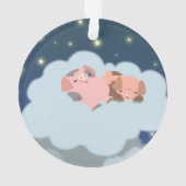 かわいい漫画の眠り子豚アクリルオーナメント オーナメント (裏面)