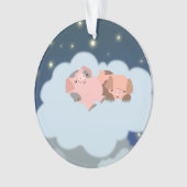 かわいい漫画の眠り子豚アクリルオーナメント オーナメント (正面)